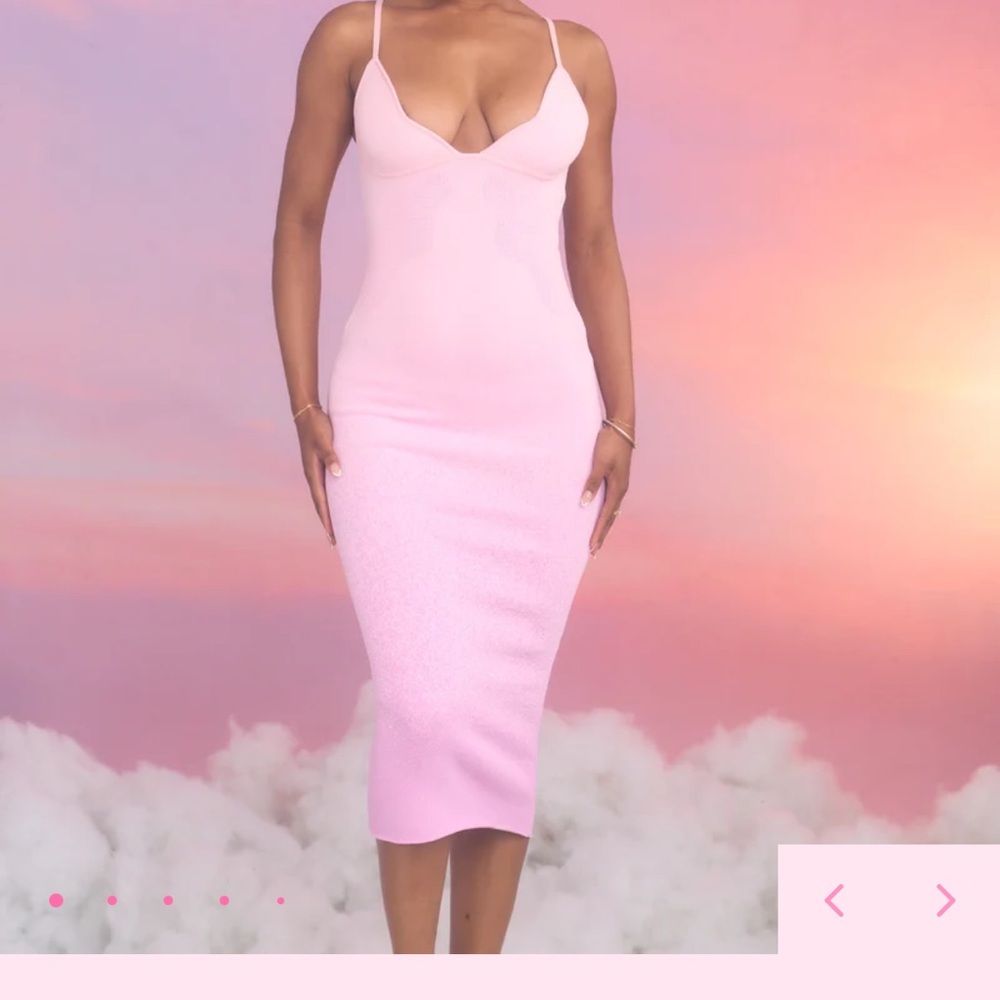 Voight Pink Bodycon Midi Dress